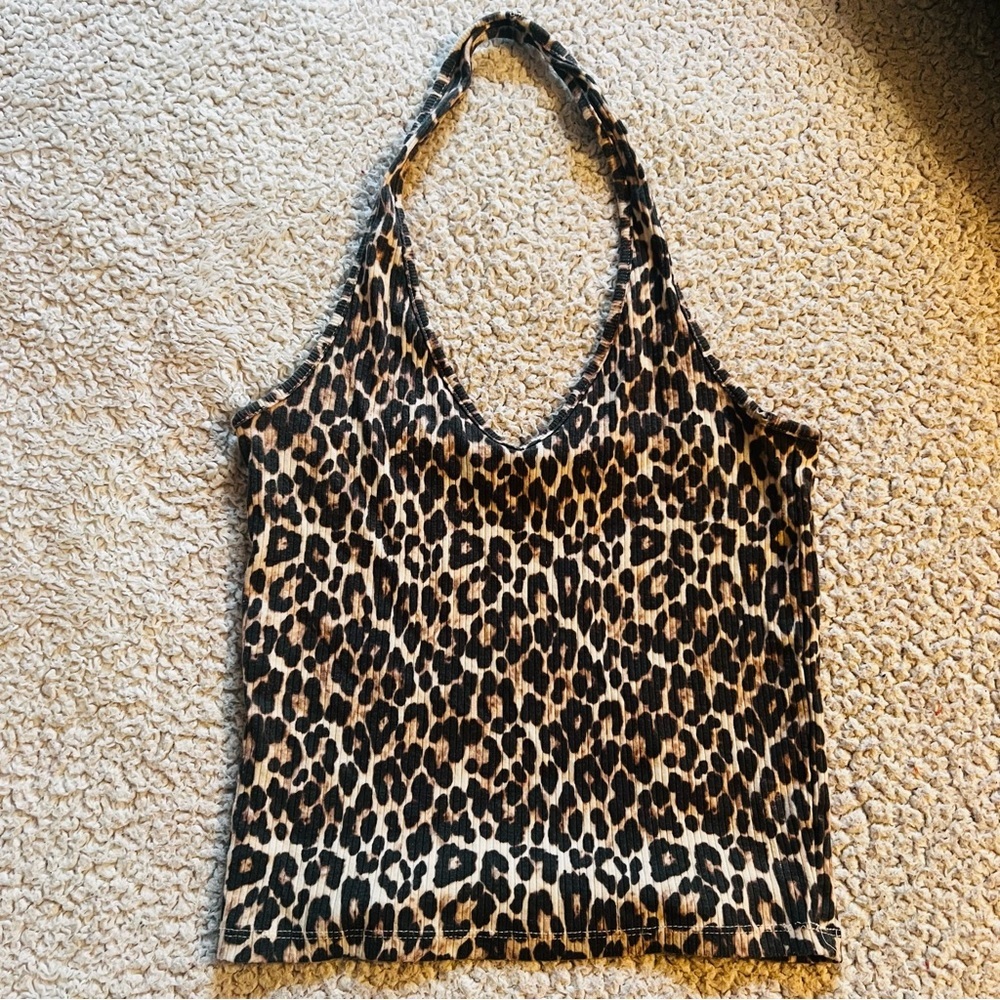 American Eagle Cheetah Halter Top